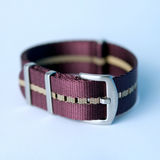 Nylon strap - Maroon/Sand